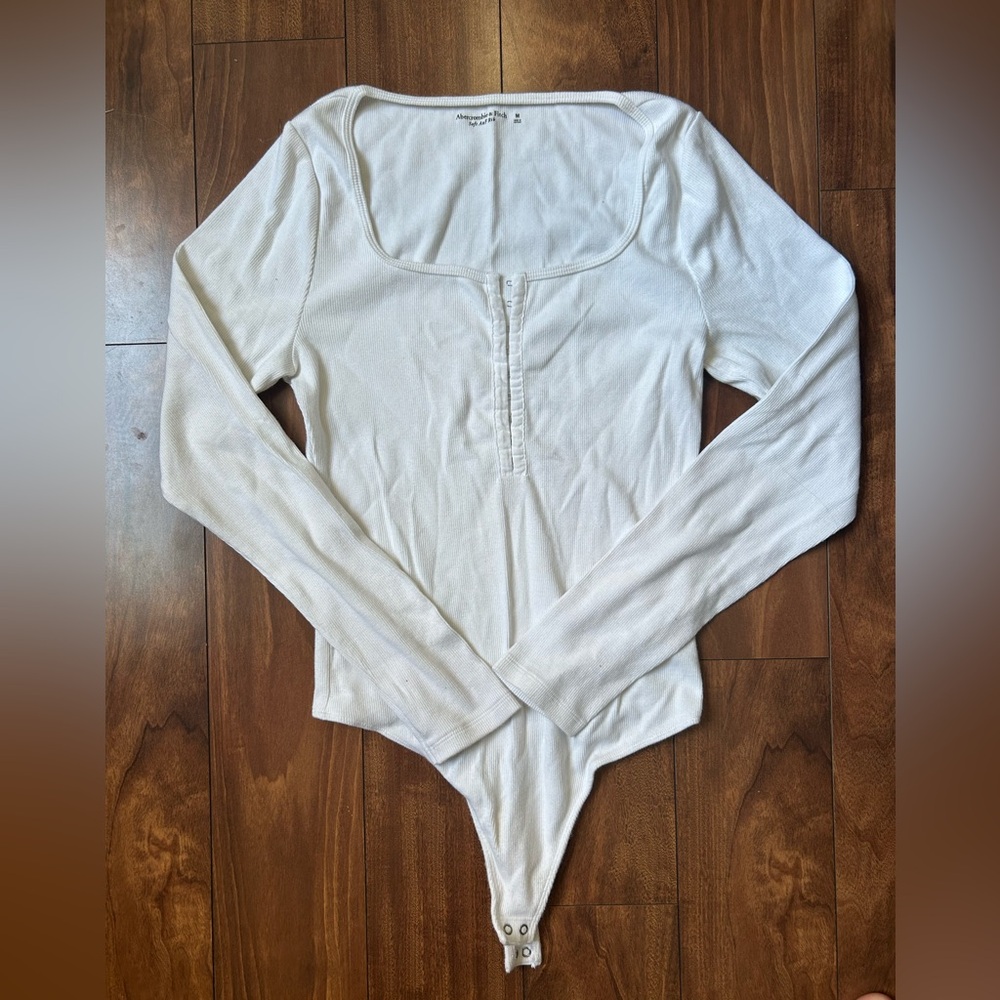 Abercrombie white long sleeve bodysuit